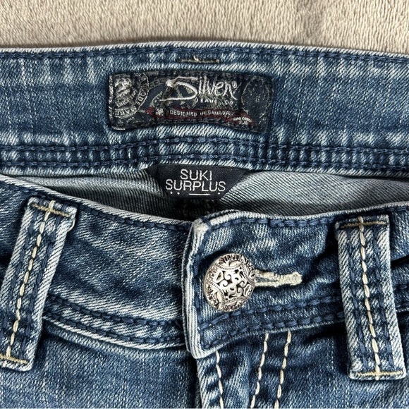 Silver Jeans Womens 29 Suki Surplus Denim Big Stitch Boot Cut Casual Rodeo Party - Picture 2 of 5